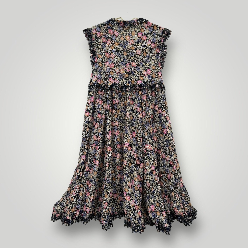 NEW Free People Maxi Dress Womens M Black Pink Floral Lace Boho OB1254357 India - Picture 2 of 10